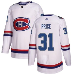 Herren Montreal Canadiens Eishockey Trikot Carey Price #31 Authentic Weiß 2017 100 Classic